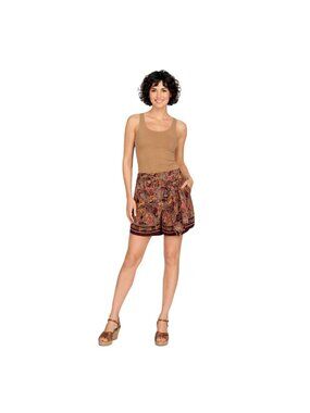 ZARA Paisley Print XS Mini Wrap Skort With Tie Waist